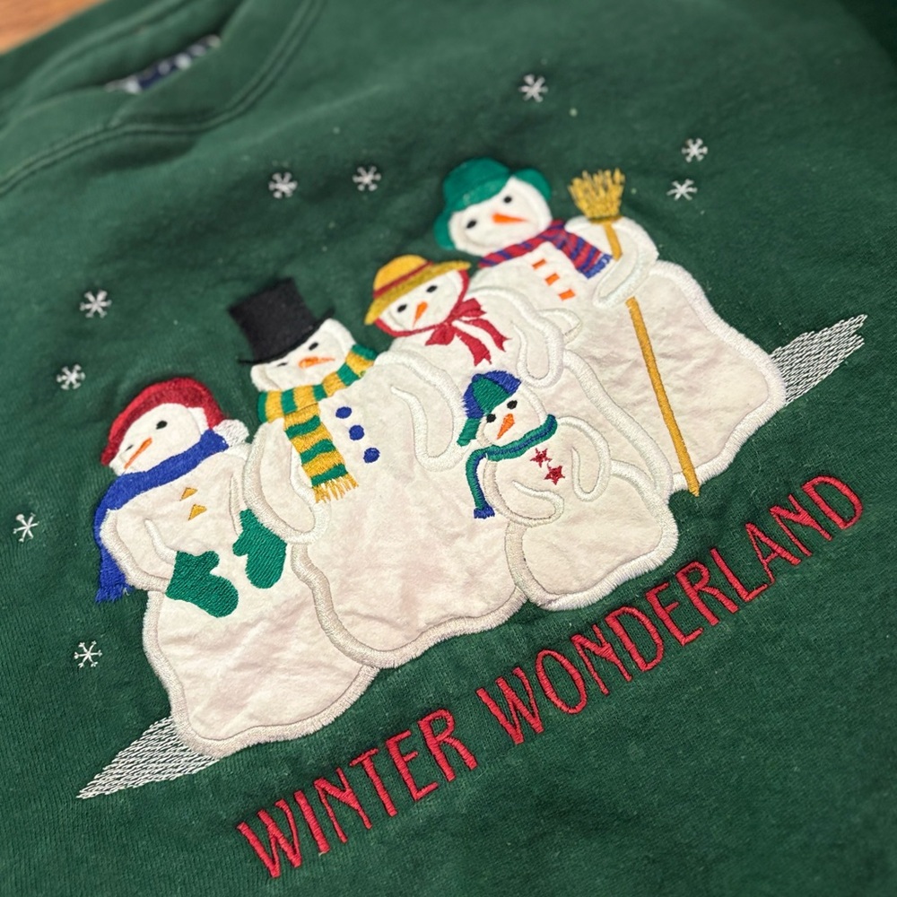 Vintage Galt Sand “Winter Wonderland” Snowman Sweatshirt XL Made in USA - Picture 2 of 10